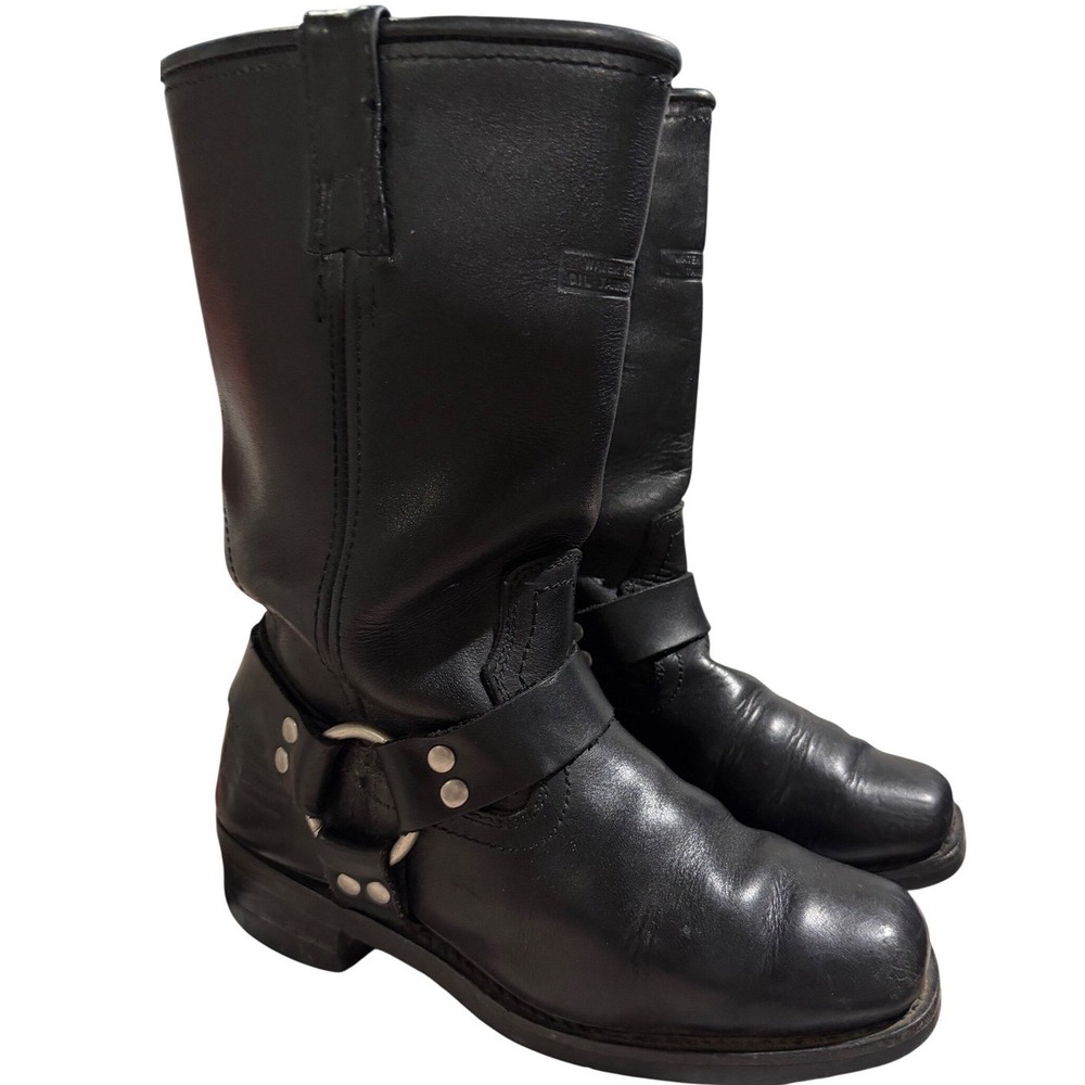 Xelement 1442 Classic Mens Black Leather Motorcycle Biker Boots 11in Sole
